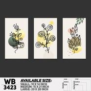 DDecorator Flower And Leaf ArtWork (Set of 3) Wall Board And Wall Canvas - WB3424