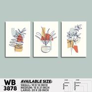 DDecorator Flower And Leaf ArtWork Wall Decor - Set of 3 WB3878