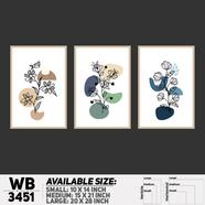 DDecorator Flower And Leaf ArtWork (Set of 3) Wall Board And Wall Canvas - WB3451