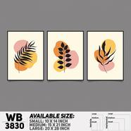 DDecorator Flower And Leaf ArtWork Wall Decor - Set of 3 WB3830
