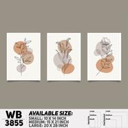 DDecorator Flower And Leaf ArtWork Wall Decor - Set of 3 WB3855