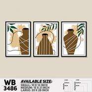 DDecorator Flower And Leaf ArtWork (Set of 3) Wall Board And Wall Canvas - WB3486