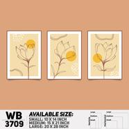 DDecorator Flower And Leaf ArtWork Wall Decor - Set of 3 WB3709