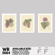 DDecorator Flower And Leaf ArtWork Wall Decor - Set of 3 WB3664