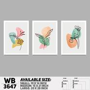 DDecorator Flower And Leaf ArtWork Wall Decor - Set of 3 WB3647 