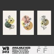 DDecorator Flower And Leaf ArtWork (Set of 3) Wall Board And Wall Canvas - WB3413