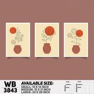 DDecorator Flower And Leaf ArtWork Wall Decor - Set of 3 WB3843