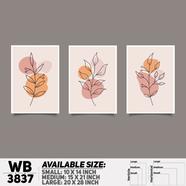 DDecorator Flower And Leaf ArtWork Wall Decor - Set of 3 WB3837 