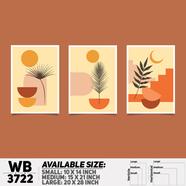 DDecorator Flower And Leaf ArtWork Wall Decor - Set of 3 WB3722 