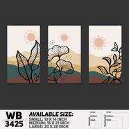 DDecorator Flower And Leaf ArtWork (Set of 3) Wall Board And Wall Canvas - WB3425