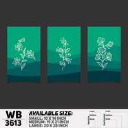 DDecorator Flower And Leaf ArtWork Wall Decor - Set of 3 WB3613
