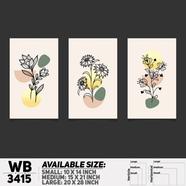DDecorator Flower And Leaf ArtWork (Set of 3) Wall Board And Wall Canvas - WB3415