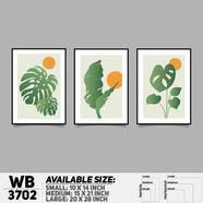 DDecorator Flower And Leaf ArtWork Wall Decor - Set of 3 WB3702