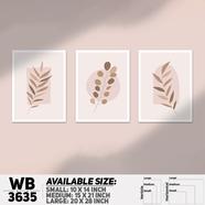 DDecorator Flower And Leaf ArtWork Wall Decor - Set of 3 WB3635 