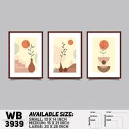 DDecorator Flower And Leaf ArtWork Wall Decor - Set of 3 WB3939