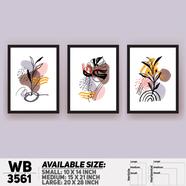 DDecorator Flower And Leaf ArtWork Wall Decor - Set of 3 WB3561