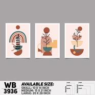 DDecorator Flower And Leaf ArtWork Wall Decor - Set of 3 WB3936