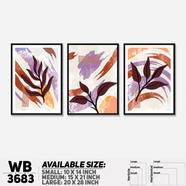 DDecorator Flower And Leaf ArtWork Wall Decor - Set of 3 WB3683 