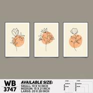 DDecorator Flower And Leaf ArtWork Wall Decor - Set of 3 WB3747