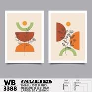 DDecorator Flower And Leaf ArtWork (Set of 2) Wall Board And Wall Canvas - WB3388