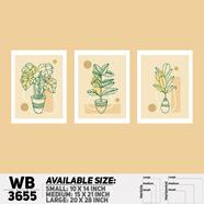 DDecorator Flower And Leaf ArtWork Wall Decor - Set of 3 WB3655