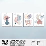 DDecorator Flower And Leaf ArtWork Wall Decor - Set of 4 WB3788 