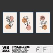 DDecorator Flower And Leaf ArtWork (Set of 3) Wall Board And Wall Canvas - WB3454