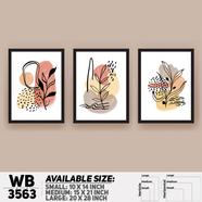 DDecorator Flower And Leaf ArtWork Wall Decor - Set of 3 WB3563