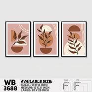 DDecorator Flower And Leaf ArtWork Wall Decor - Set of 3 WB3688 