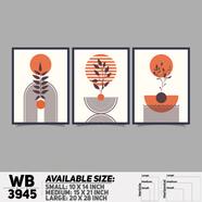 DDecorator Flower And Leaf ArtWork Wall Decor - Set of 3 WB3945