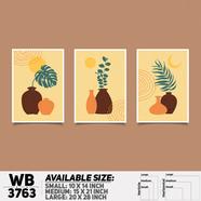 DDecorator Flower And Leaf ArtWork Wall Decor - Set of 3 WB3763