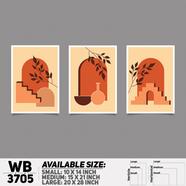 DDecorator Flower And Leaf ArtWork Wall Decor - Set of 3 WB3705