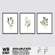 DDecorator Flower And Leaf ArtWork (Set of 3) Wall Board And Wall Canvas - WB3361