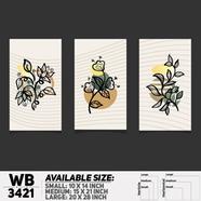 DDecorator Flower And Leaf ArtWork (Set of 3) Wall Board And Wall Canvas - WB3421