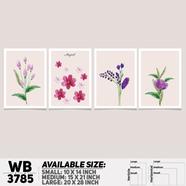 DDecorator Flower And Leaf ArtWork Wall Decor - Set of 4 WB3785