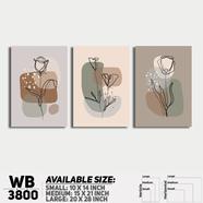 DDecorator Flower And Leaf ArtWork Wall Decor - Set of 3 WB3800
