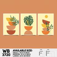 DDecorator Flower And Leaf ArtWork Wall Decor - Set of 3 WB3720 