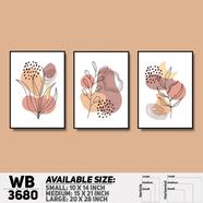 DDecorator Flower And Leaf ArtWork Wall Decor - Set of 3 WB3680 
