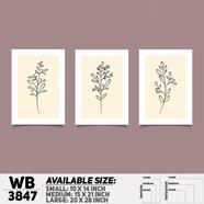 DDecorator Flower And Leaf ArtWork Wall Decor - WB3847 Set of 3