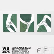 DDecorator Flower And Leaf ArtWork (Set of 3) Wall Board And Wall Canvas - WB3475