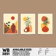 DDecorator Flower And Leaf ArtWork Wall Decor - Set of 3 WB3851