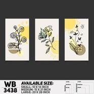 DDecorator Flower And Leaf ArtWork (Set of 3) Wall Board And Wall Canvas - WB3438