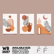 DDecorator Flower And Leaf ArtWork Wall Decor - Set of 3 WB3697