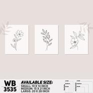 DDecorator Flower And Leaf ArtWork Wall Decor - Set of 3 WB3535
