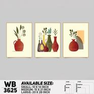 DDecorator Flower And Leaf ArtWork Wall Decor - Set of 3 WB3625 