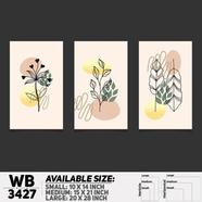 DDecorator Flower And Leaf ArtWork (Set of 3) Wall Board And Wall Canvas - WB3427