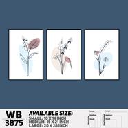 DDecorator Flower And Leaf ArtWork Wall Decor - Set of 3 WB3875
