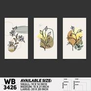 DDecorator Flower And Leaf ArtWork (Set of 3) Wall Board And Wall Canvas - WB3426