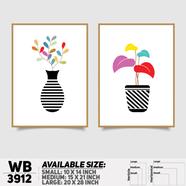 DDecorator Flower And Leaf ArtWork Wall Decor - Set of 2 WB3912