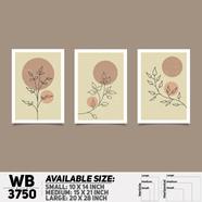 DDecorator Flower And Leaf ArtWork Wall Decor - Set of 3) WB3750